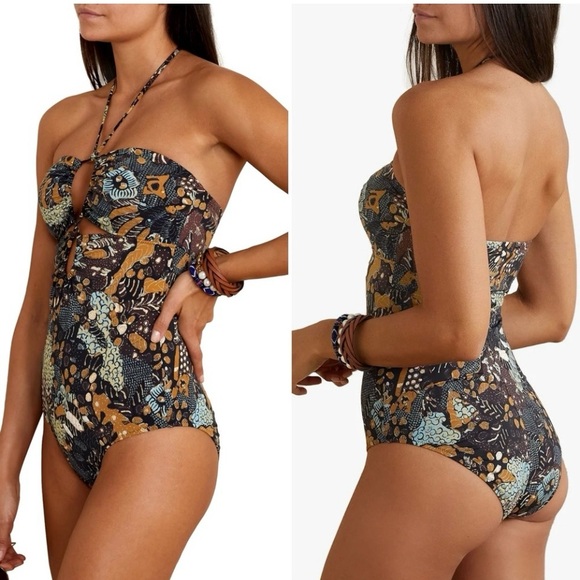 Ulla Johnson Swimsuit Size S Minorca Maillot Batik Print One Piece Cut Out - Picture 7 of 7